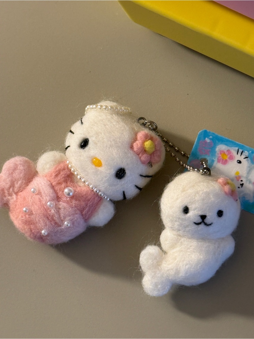 Handmade hello kitty mermaid and seal key chain